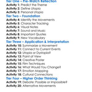Utopia In Four Movements 2010 Worksheet Activity Booklet