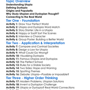 Utopian And Dystopian Thought Worksheet Activity Booklet