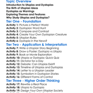 Utopias And Dystopias Worksheet Activity Booklet