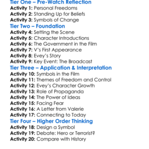 V For Vendetta 2005 Worksheet Activity Booklet