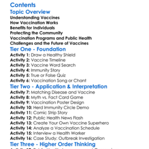 Vaccination Programs And Public Health Worksheet Activity Booklet