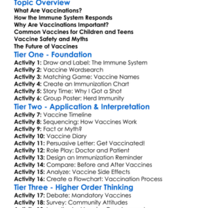 Vaccinations And Immunization Worksheet Activity Booklet
