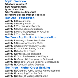 Vaccines And Disease Prevention Worksheet Activity Booklet