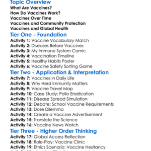 Vaccines And Global Health Worksheet Activity Booklet