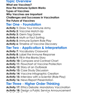 Vaccines And Immunity Worksheet Activity Booklet