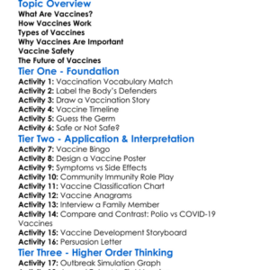Vaccines Worksheet Activity Booklet