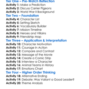 Valiant 2005 Worksheet Activity Booklet