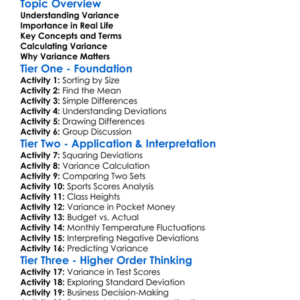 Variance Analysis Worksheet Activity Booklet