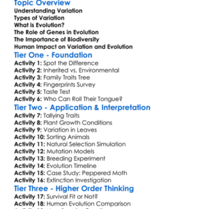 Variation And Evolution Worksheet Activity Booklet