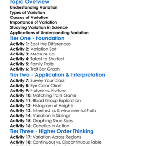Variation In Humans Worksheet Activity Booklet