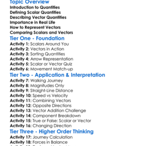 Vector And Scalar Quantities Worksheet Activity Booklet