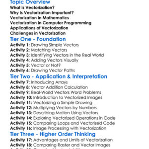Vectorization Techniques Worksheet Activity Booklet
