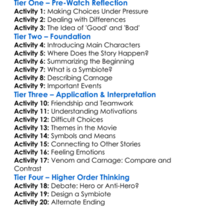 Venom Let There Be Carnage 2021 Worksheet Activity Booklet