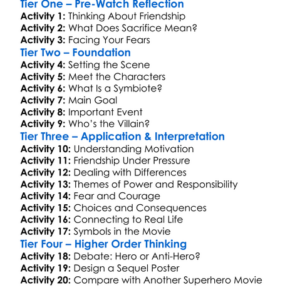 Venom The Last Dance 2024 Worksheet Activity Booklet