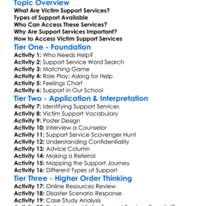 Victim Support Services Worksheet Activity Booklet