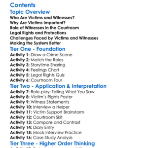 Victims And Witnesses In The Legal System Worksheet Activity Booklet