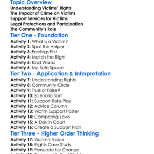 Victims Rights And Support Worksheet Activity Booklet