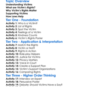 Victims Rights Worksheet Activity Booklet