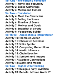 Vile Bodies Evelyn Waugh Worksheet Activity Booklet