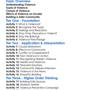 Violence And Society Worksheet Activity Booklet