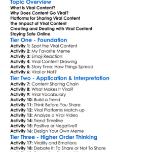 Viral Content Worksheet Activity Booklet