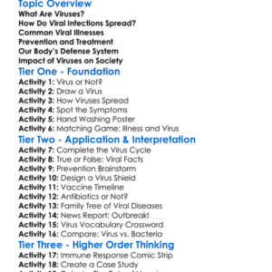 Viral Infections Worksheet Activity Booklet