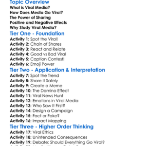 Viral Media Worksheet Activity Booklet