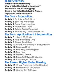 Virtual Prototyping Worksheet Activity Booklet