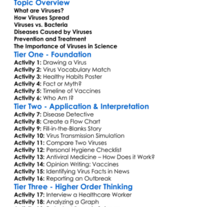Viruses And Diseases Worksheet Activity Booklet