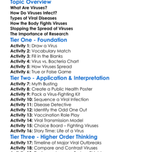 Viruses And Viral Diseases Worksheet Activity Booklet