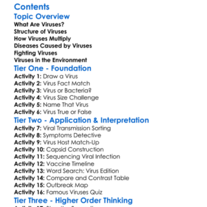 Viruses Characteristics And Examples Worksheet Activity Booklet