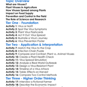 Viruses In Agriculture Worksheet Activity Booklet