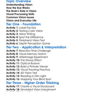 Vision And Visual Processing Worksheet Activity Booklet