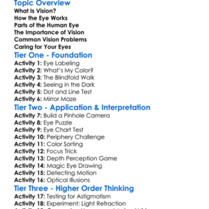 Vision Worksheet Activity Booklet