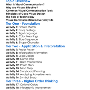 Visual Communication Techniques Worksheet Activity Booklet