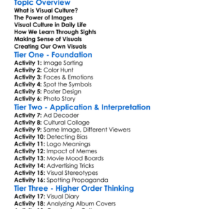 Visual Culture Worksheet Activity Booklet