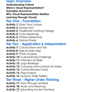 Visual Representation Of Cultures Worksheet Activity Booklet