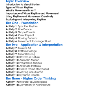 Visual Rhythm And Movement Worksheet Activity Booklet