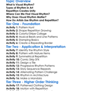 Visual Rhythm And Repetition Worksheet Activity Booklet
