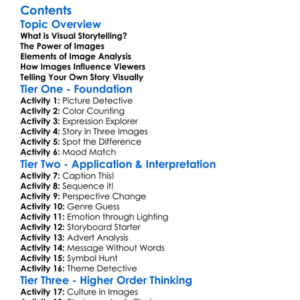 Visual Storytelling And Image Analysis Worksheet Activity Booklet