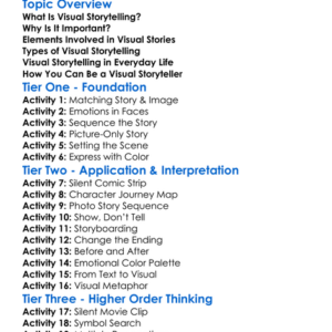 Visual Storytelling Worksheet Activity Booklet