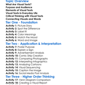 Visual Texts Worksheet Activity Booklet