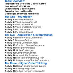 Voice And Gesture Control Worksheet Activity Booklet