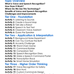 Voice And Speech Recognition Worksheet Activity Booklet