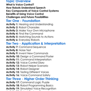 Voice Control For Robots Worksheet Activity Booklet
