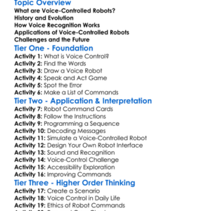 Voice-Controlled Robots Worksheet Activity Booklet