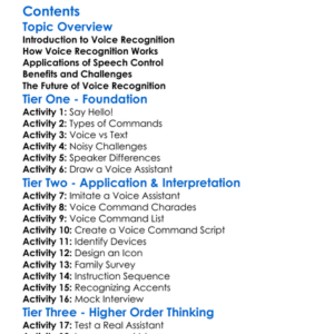 Voice Recognition And Speech Control Worksheet Activity Booklet