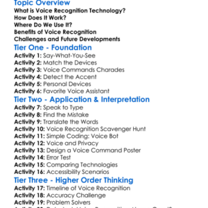 Voice Recognition Technology Worksheet Activity Booklet