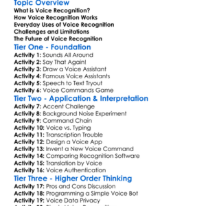 Voice Recognition Worksheet Activity Booklet