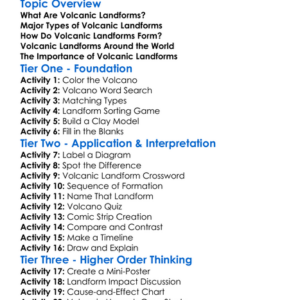 Volcanic Landforms Worksheet Activity Booklet